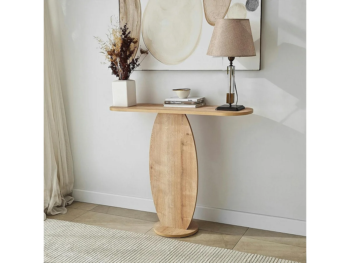 Console d'entrée design organique effet bois MARFA