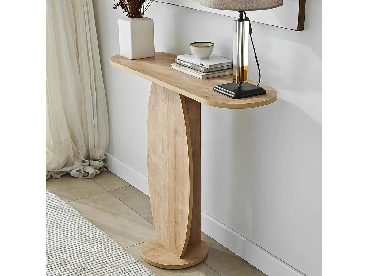 Console d'entrée design organique effet bois MARFA