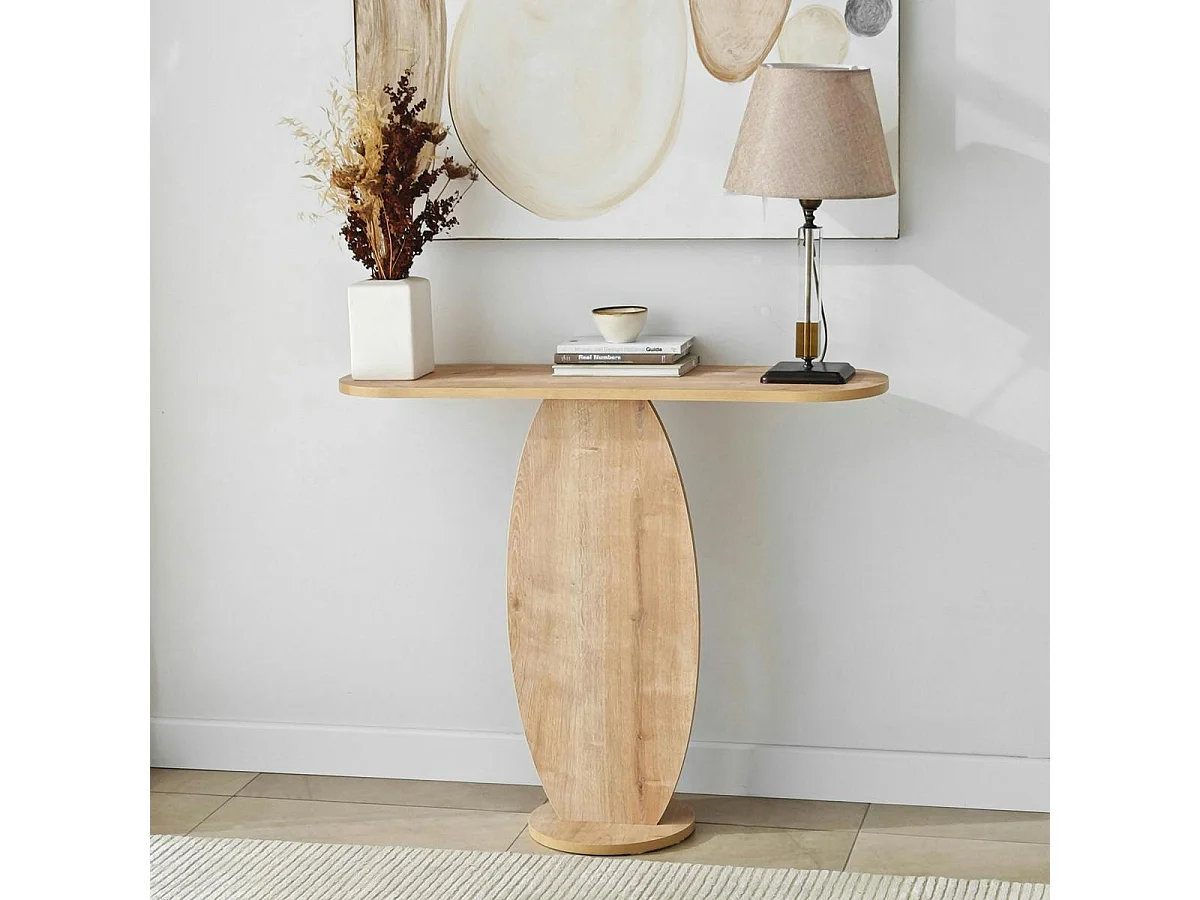 Console d'entrée design organique effet bois MARFA