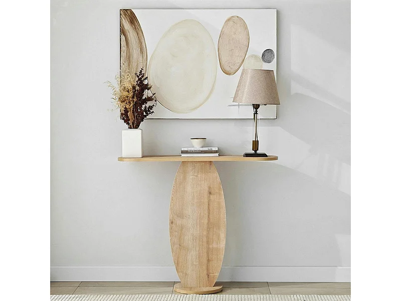 Console d'entrée design organique effet bois MARFA