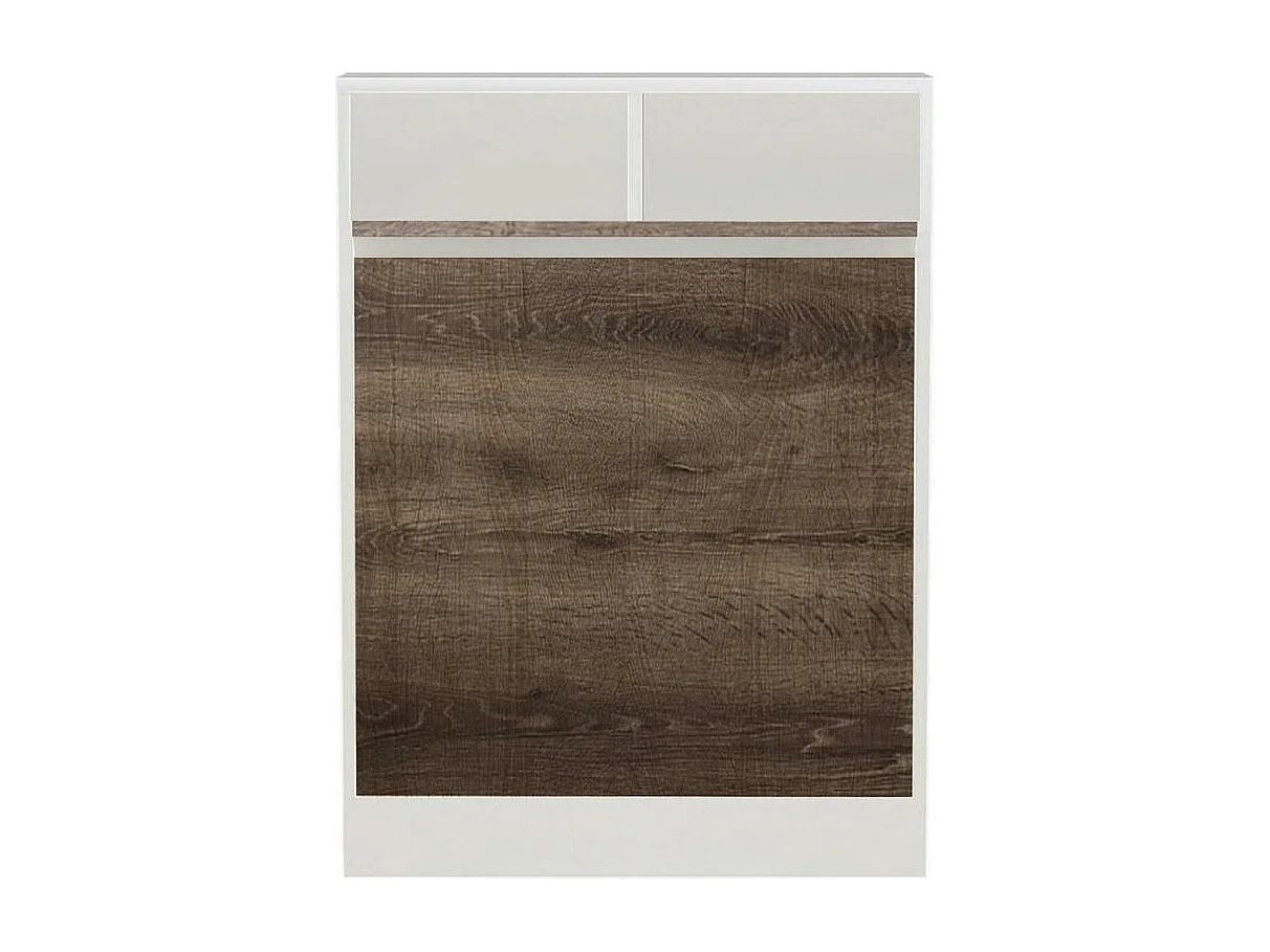 Table murale pliante effet bois foncé avec niches MARFA