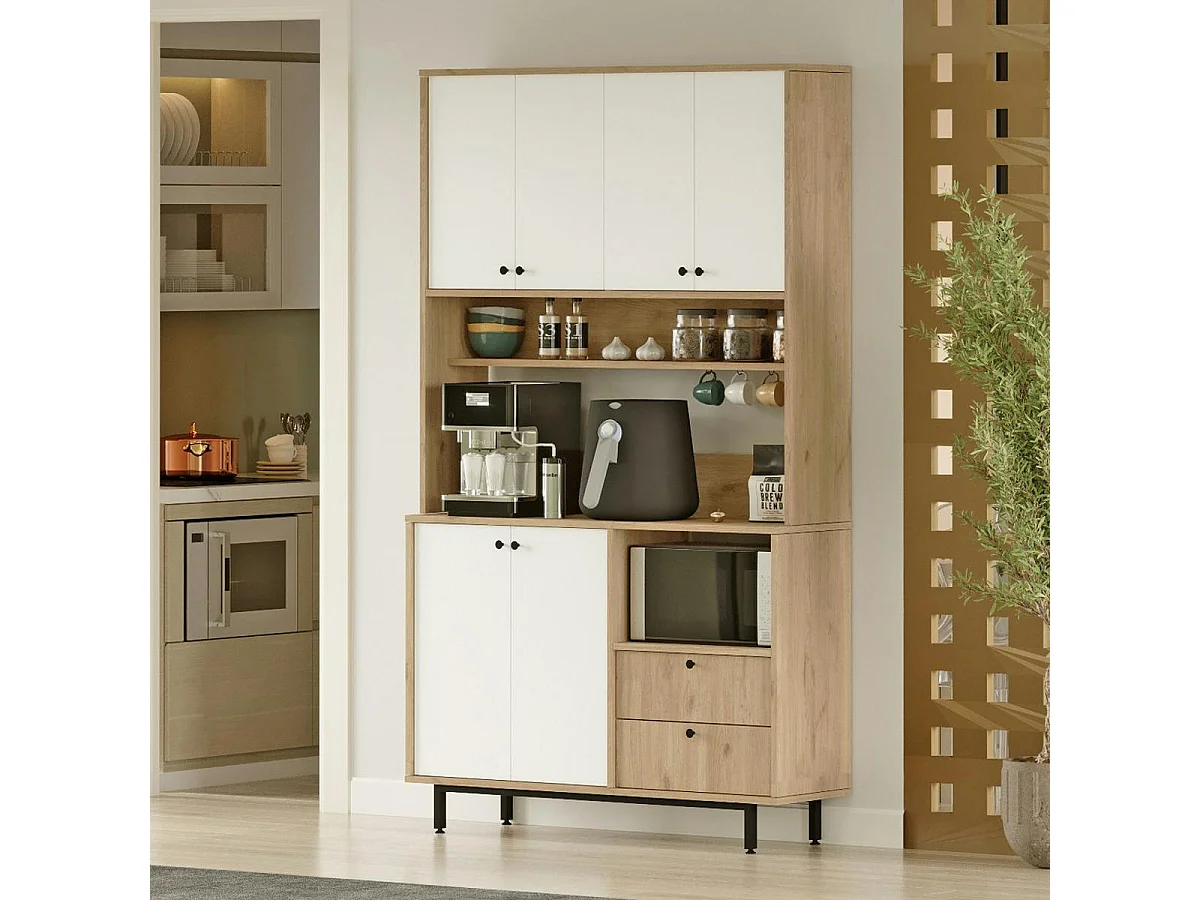 Buffet cuisine moderne niche micro-ondes H 205 cm JENA