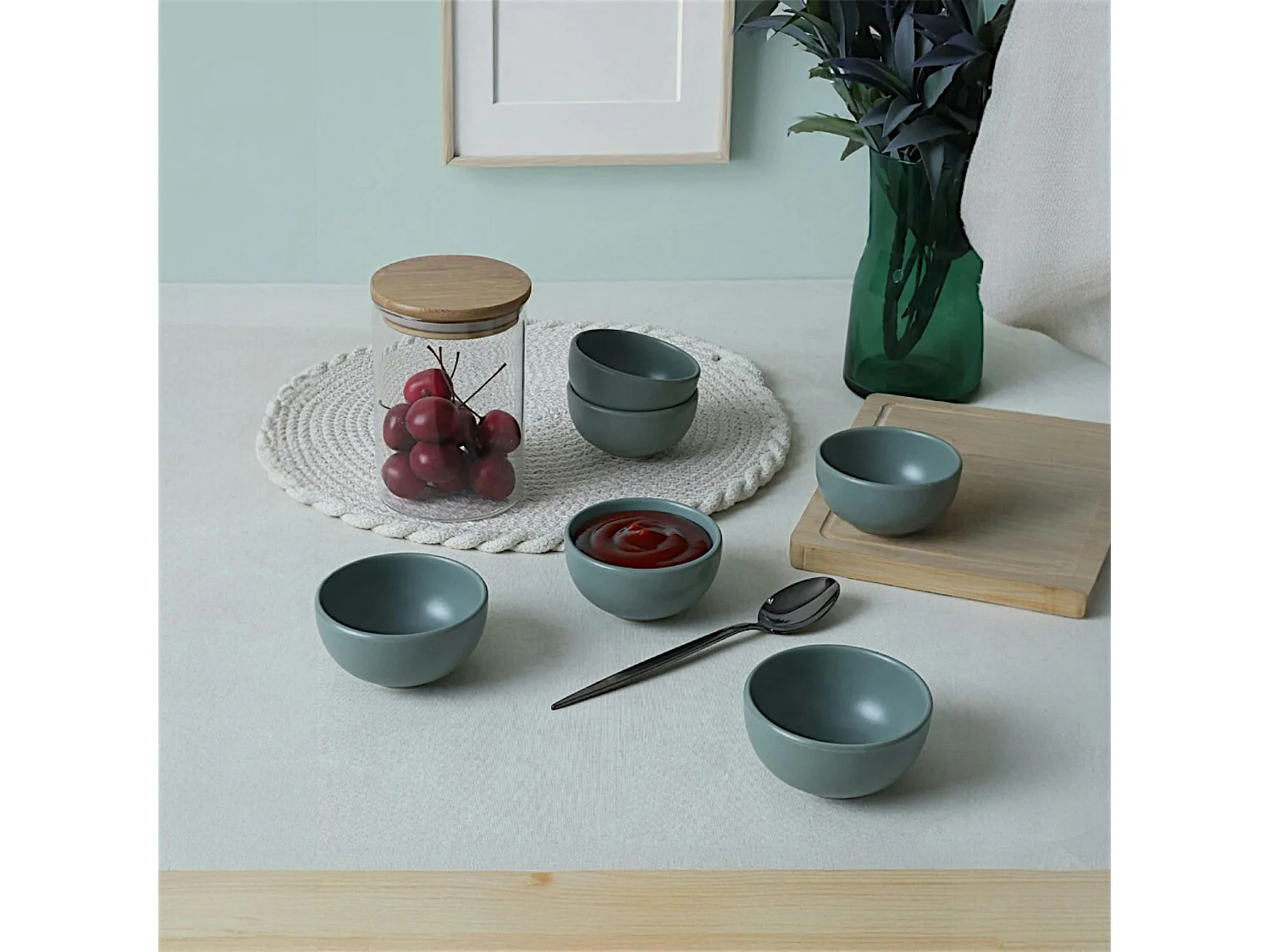 Bol à sauce bleu en céramique (lot de 6) EFIRA