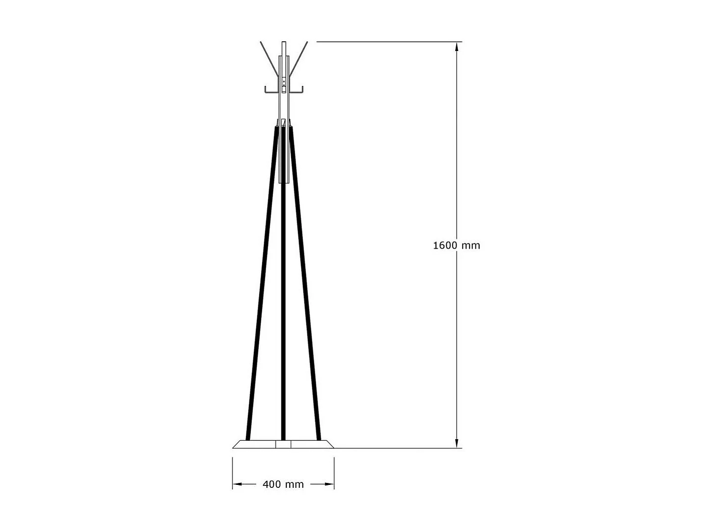 Portemanteau sur pied design moderne à 4 patères JENA