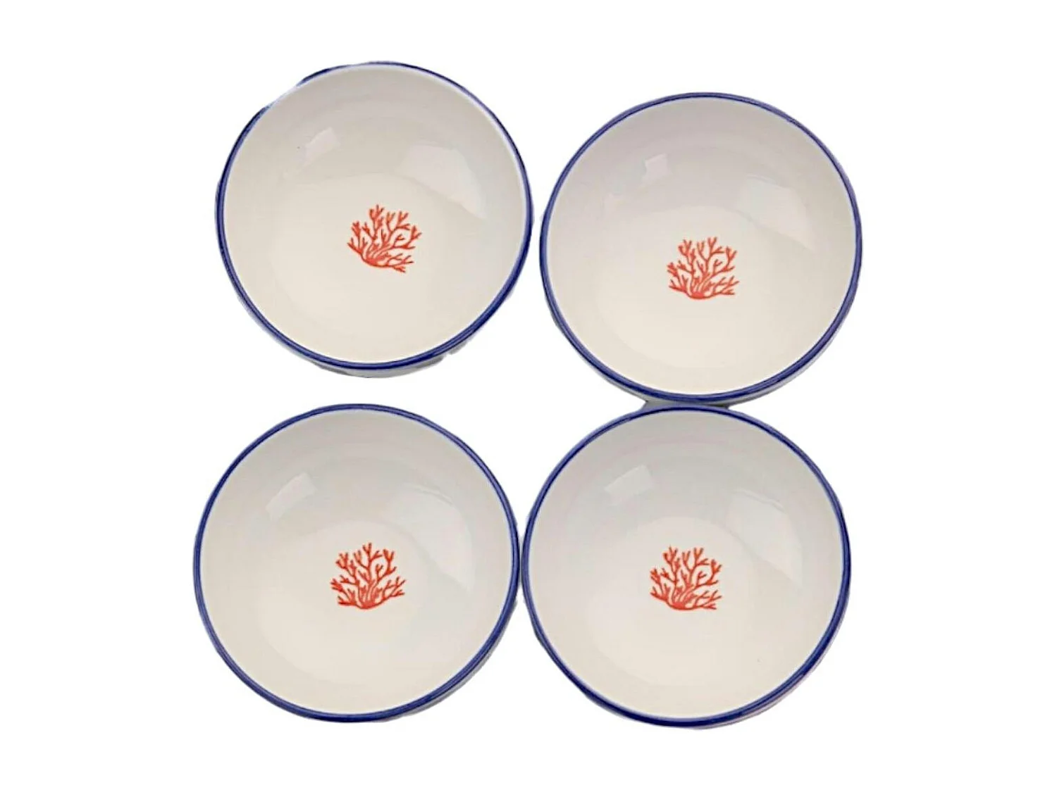 Bol à sauce motif corail en porcelaine (lot de 4) ELDA
