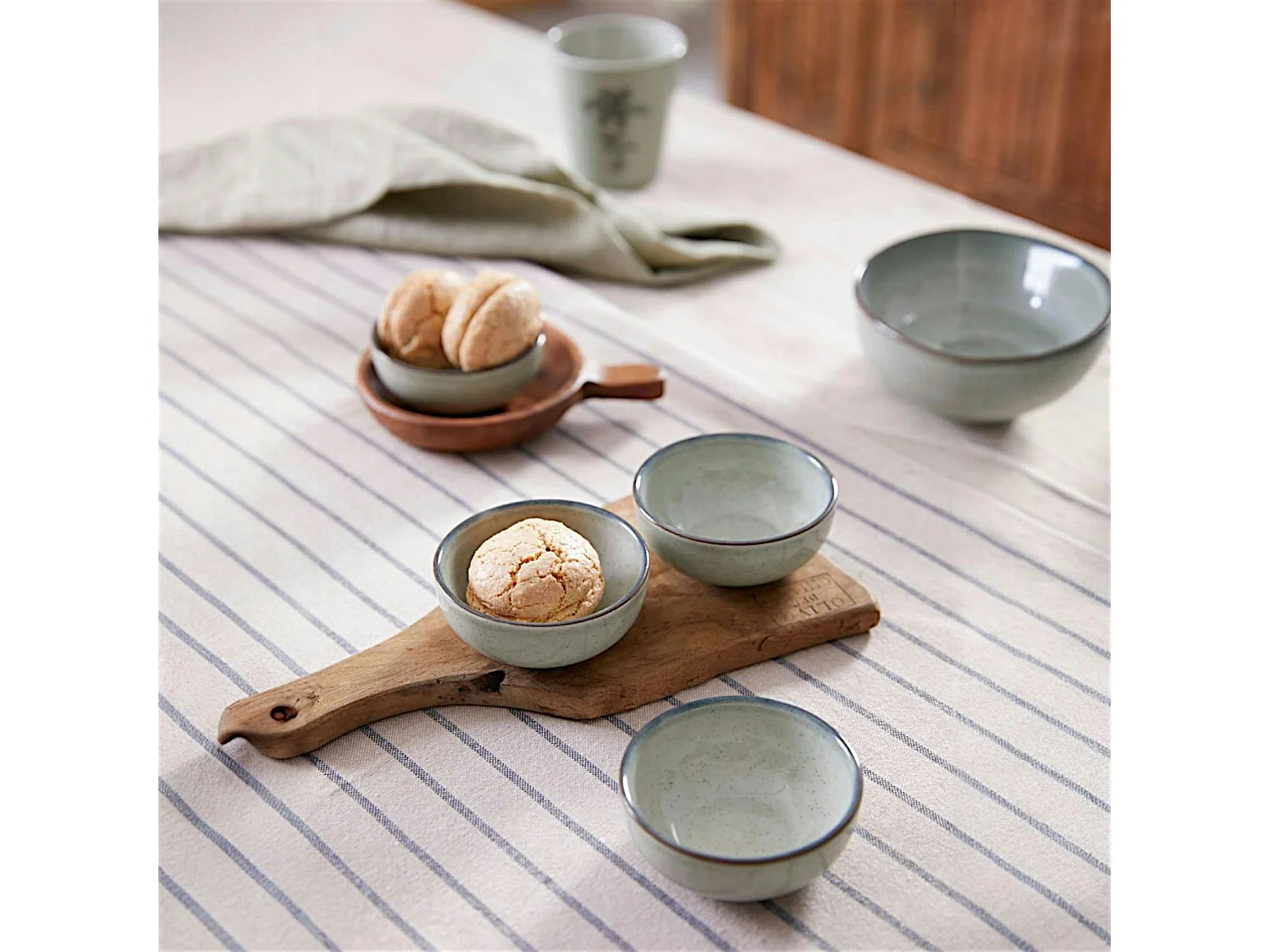 Bol à sauce vert moucheté en porcelaine (lot de 4) ELDA