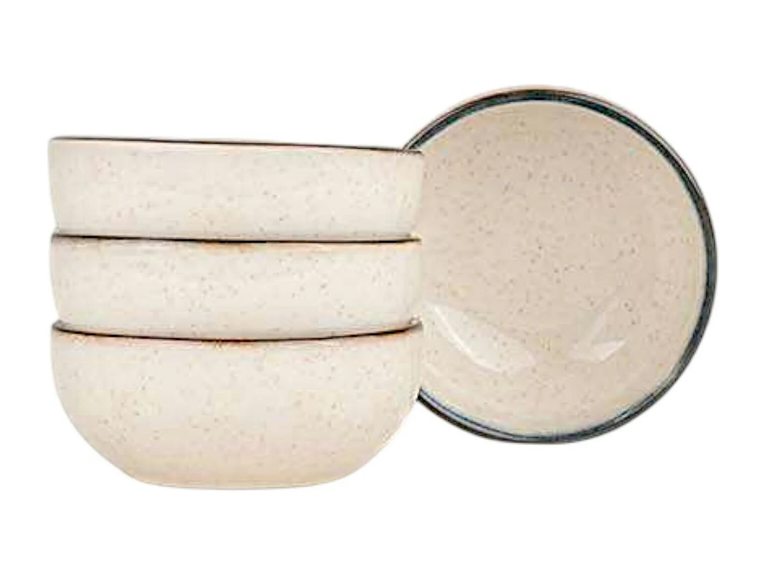 Bol à sauce blanc moucheté en porcelaine (lot de 4) ELDA