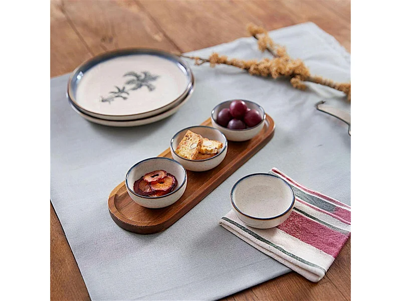 Bol à sauce blanc moucheté en porcelaine (lot de 4) ELDA