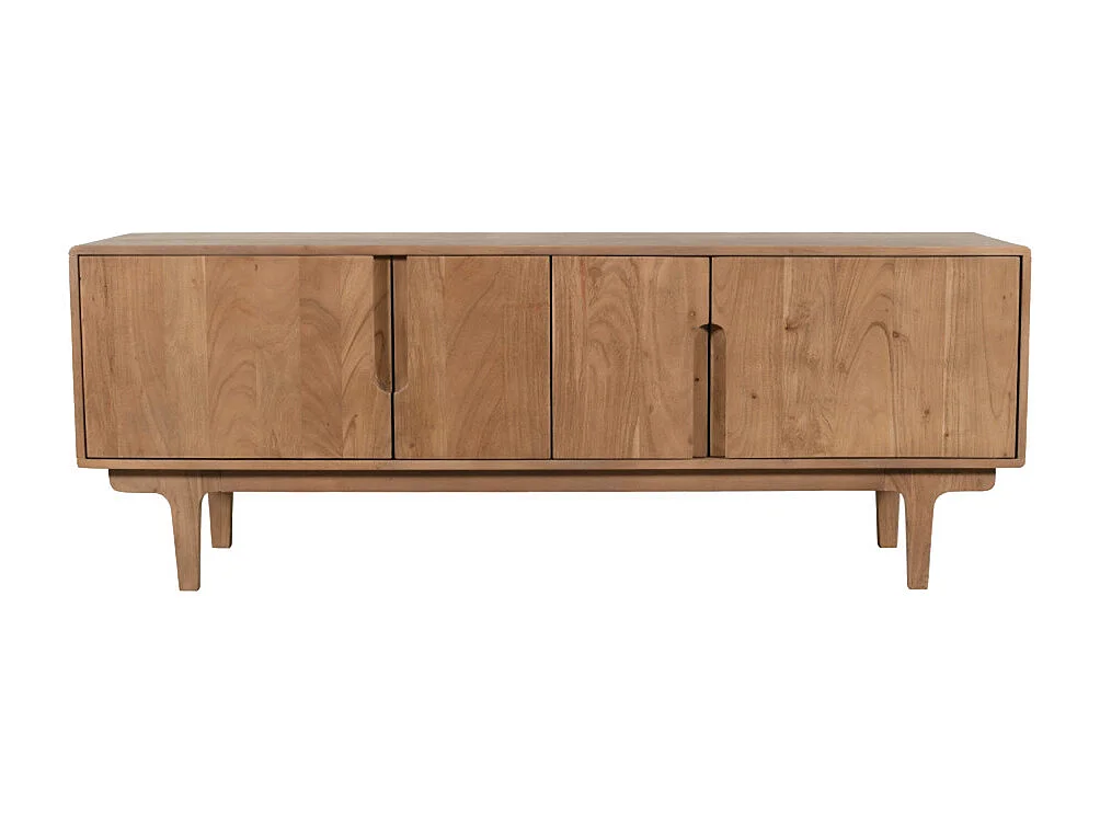 Bogor - Meuble tv 4 portes en bois massif L150cm - Bois foncé