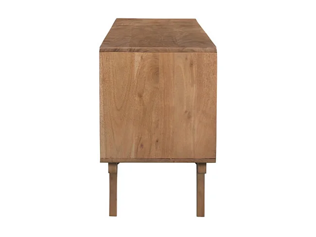 Bogor - Meuble tv 4 portes en bois massif L150cm - Bois foncé