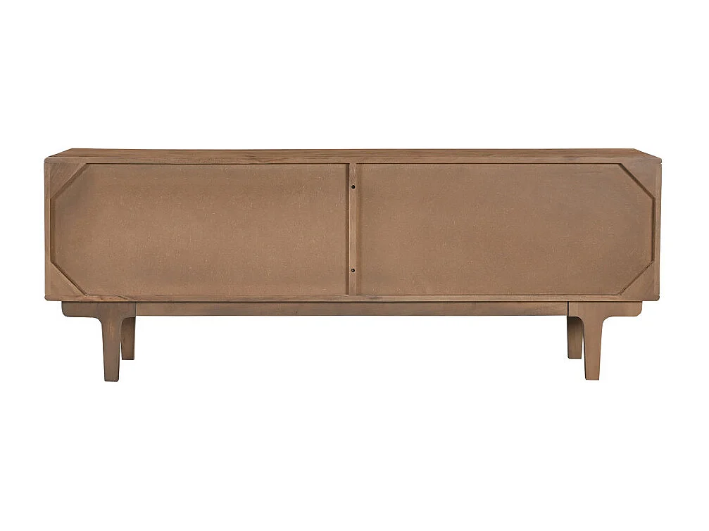 Bogor - Meuble tv 4 portes en bois massif L150cm - Bois foncé