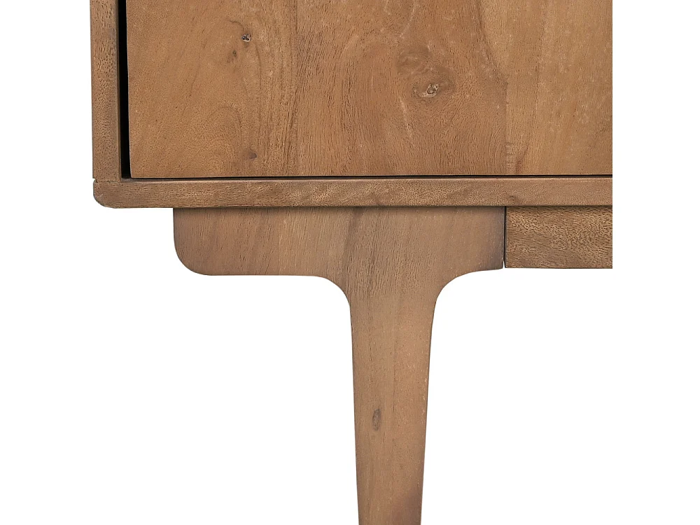 Bogor - Meuble tv 4 portes en bois massif L150cm - Bois foncé