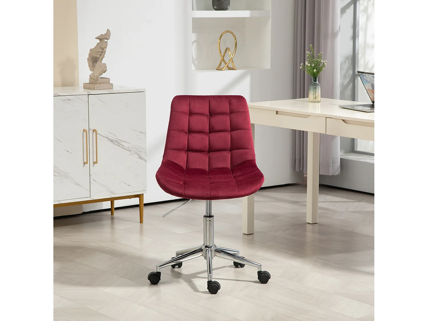 Chaise de bureau SVITA MICKY pour enfants, chaise de bureau réglable en hauteur, chaise pivotante, bordeaux