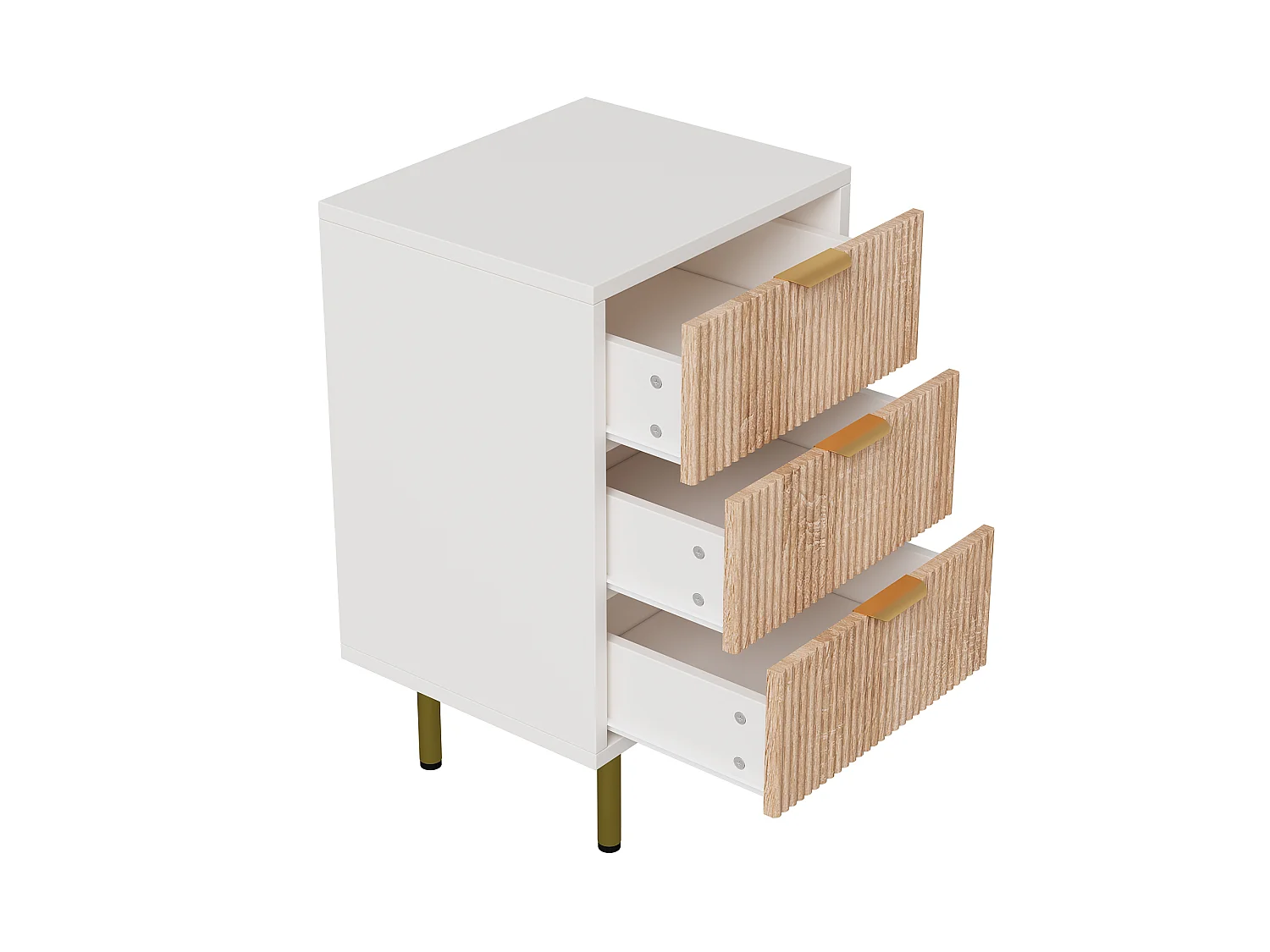Set van 2 nachtkastjes - ladekasten met 3 lades - met metalen handgrepen - 65 x 40 x 40 cm