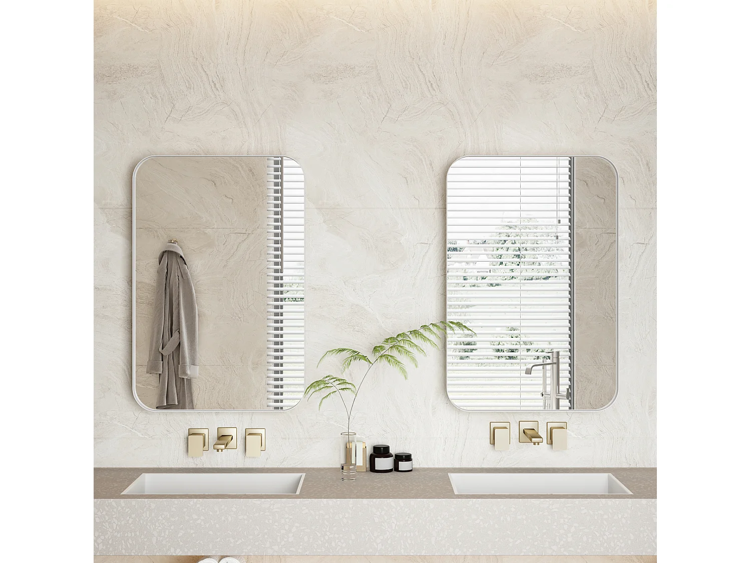 Miroir de salle de bain - armoire de rangement avec miroir - étagère réglable - 76 x 51 cm - blanc