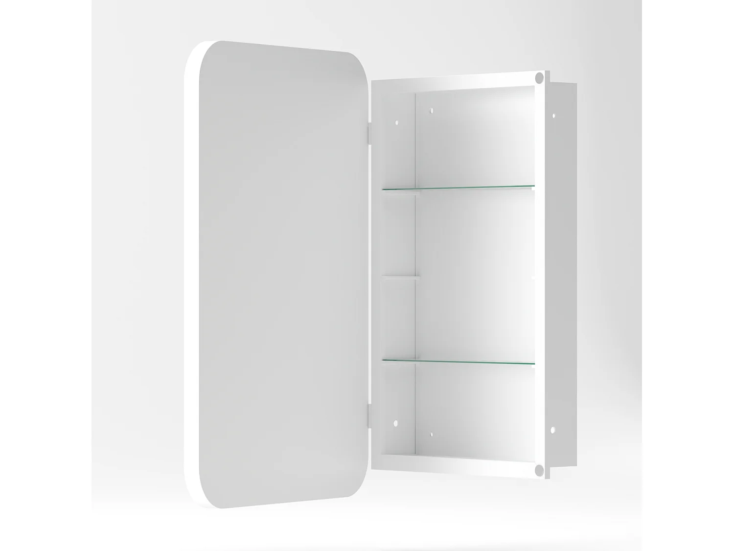 Miroir de salle de bain - armoire de rangement avec miroir - étagère réglable - 76 x 51 cm - blanc