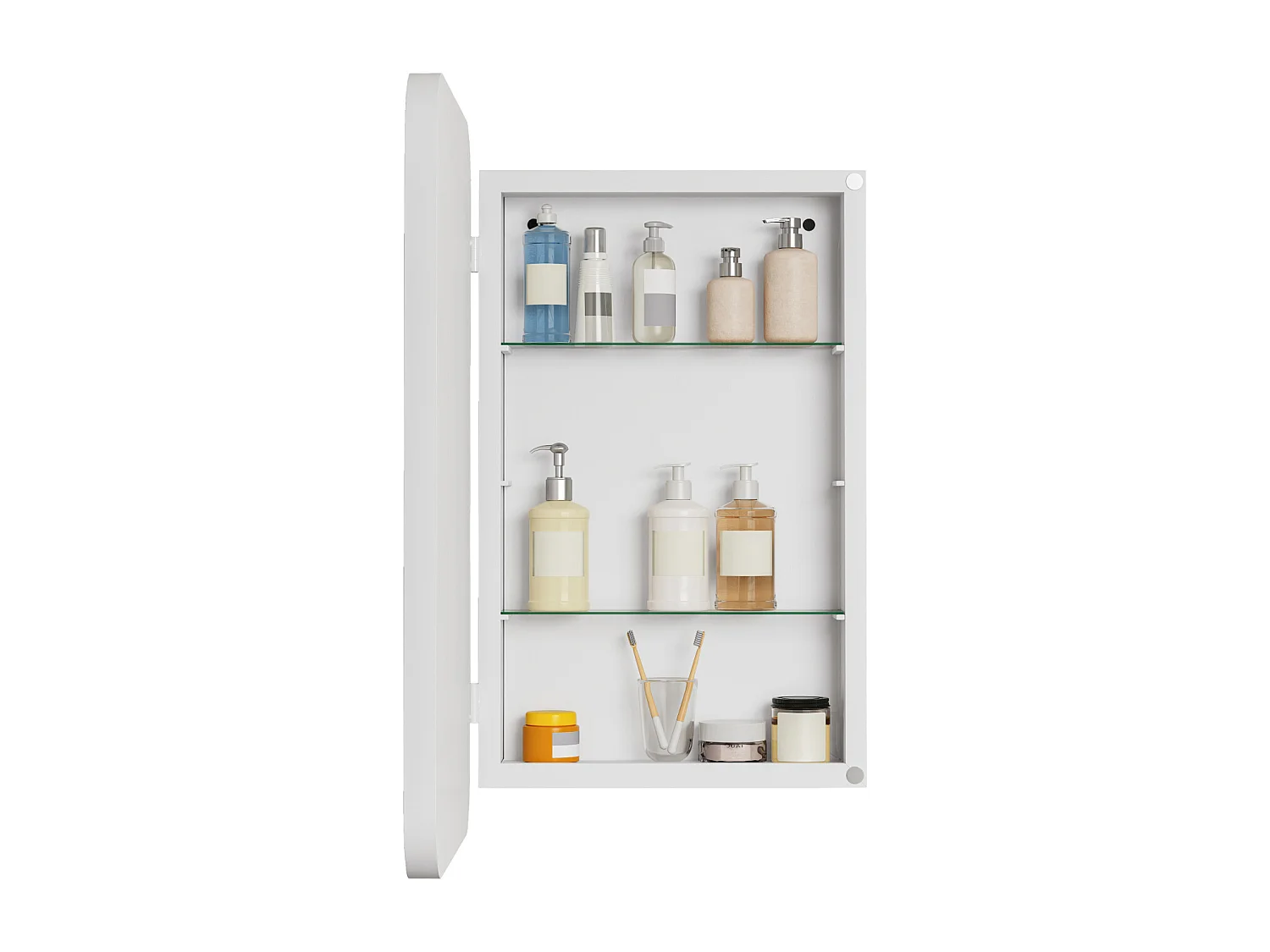 Miroir de salle de bain - armoire de rangement avec miroir - étagère réglable - 76 x 51 cm - blanc