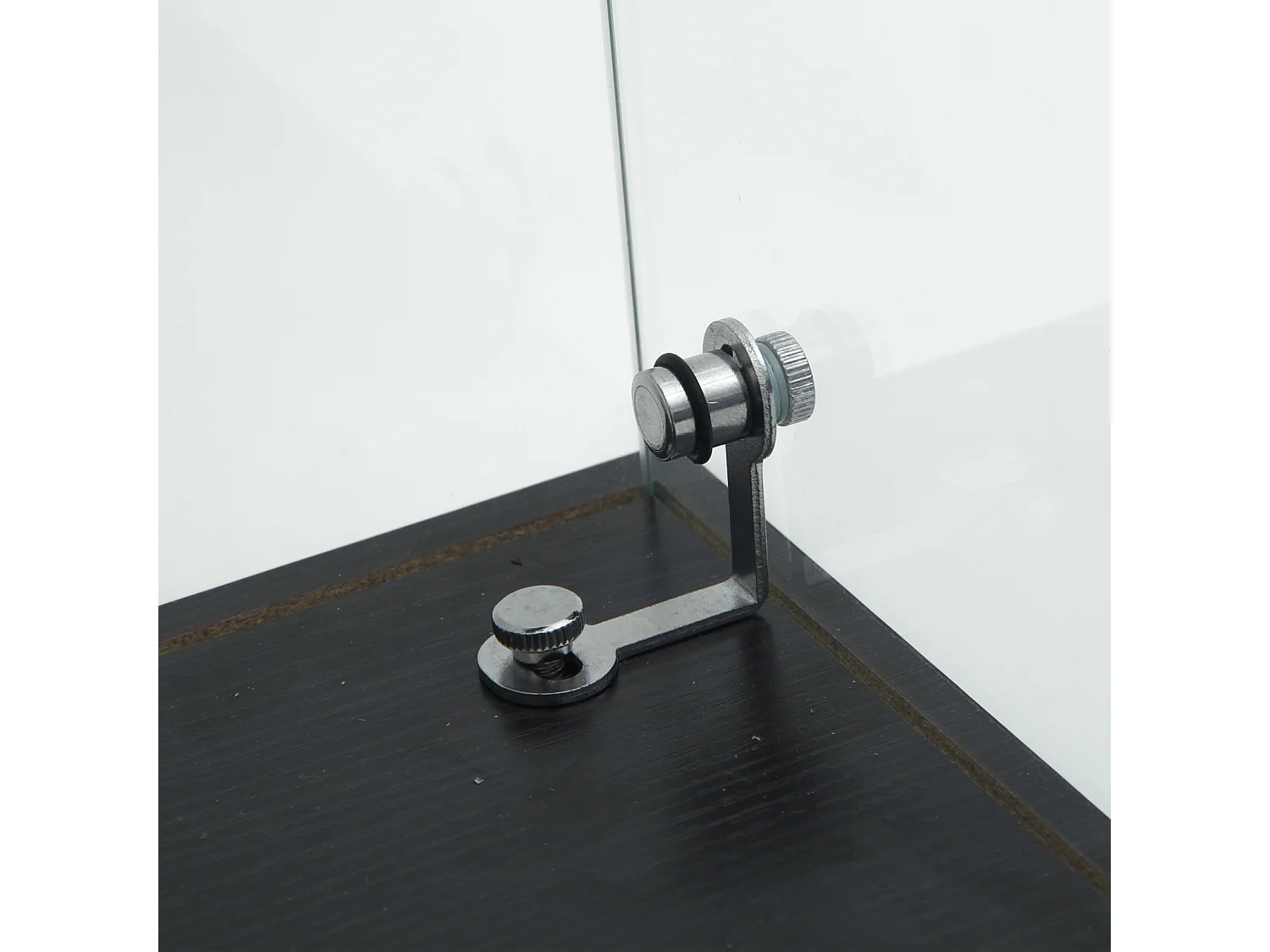 Vitrine en Verre - Vitrine Armoire pour Collection avec Portes - Éclairage LED - 2 portes 4 étages - 80.5×36.5×164cm - Noir