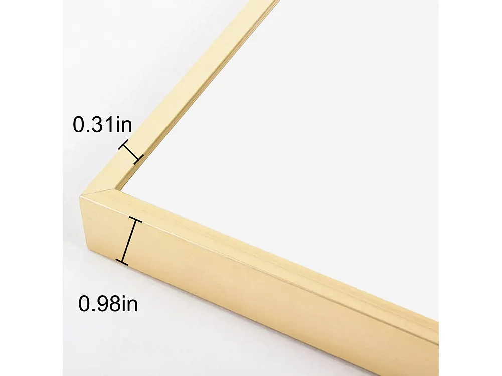 Miroir sur pied 150 x 40 cm, cadre en alliage d'aluminium de haute qualité, fixation murale et orientable, or