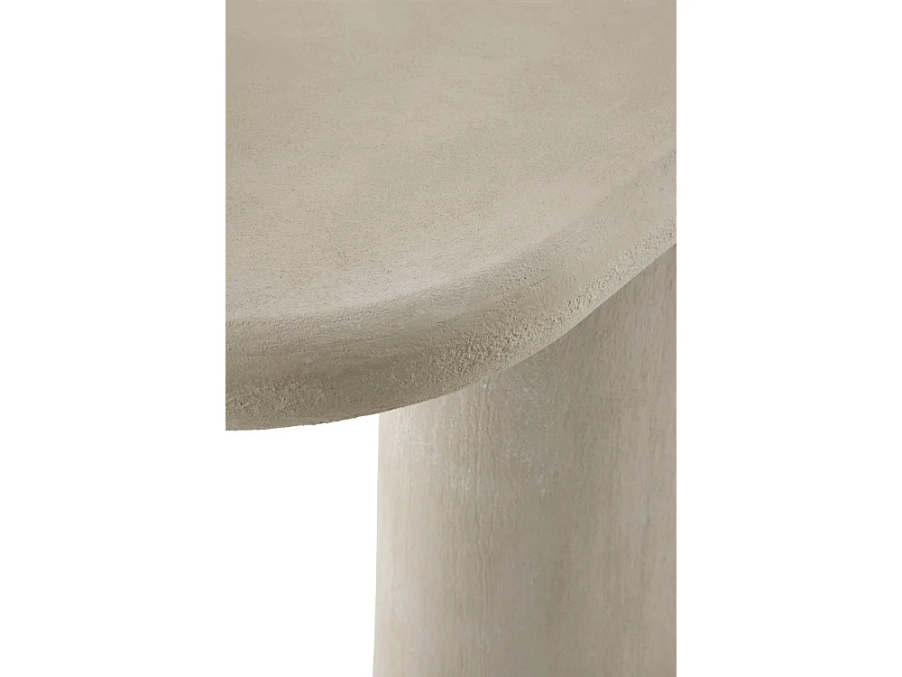 Ovale Konsole aus sandfarbenem Polyresin-Zement