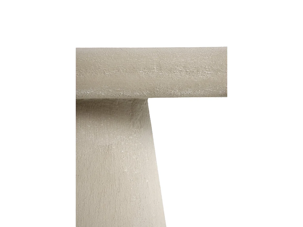 Ovale Konsole aus sandfarbenem Polyresin-Zement