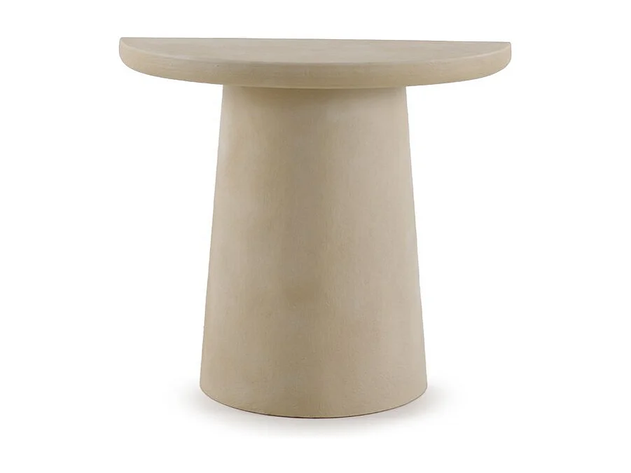 Console demi-lune en polyrésine ciment sable