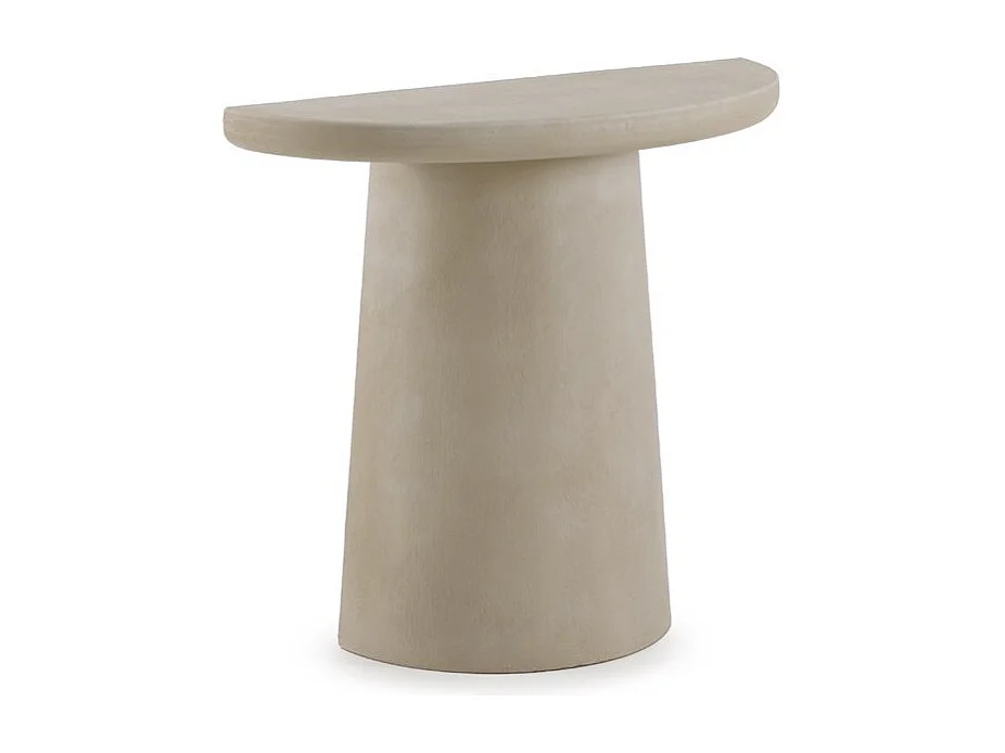 Console demi-lune en polyrésine ciment sable