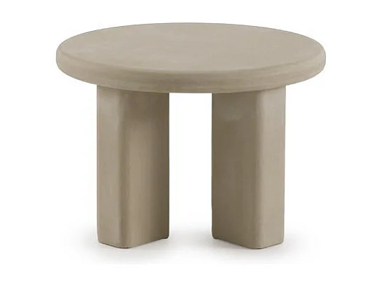 Table basse 60 diamètre ciment sable en polyresine