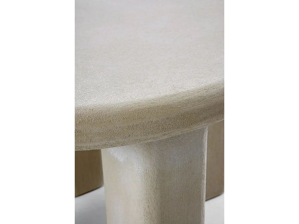 Table basse 60 diamètre ciment sable en polyresine