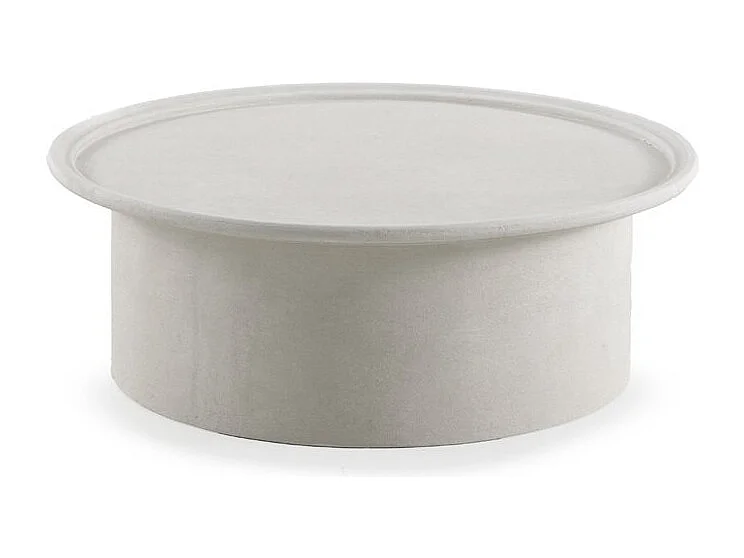 Couchtisch 100 Durchmesser aus weißem Polyresin