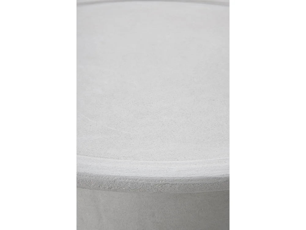 Couchtisch 100 Durchmesser aus weißem Polyresin