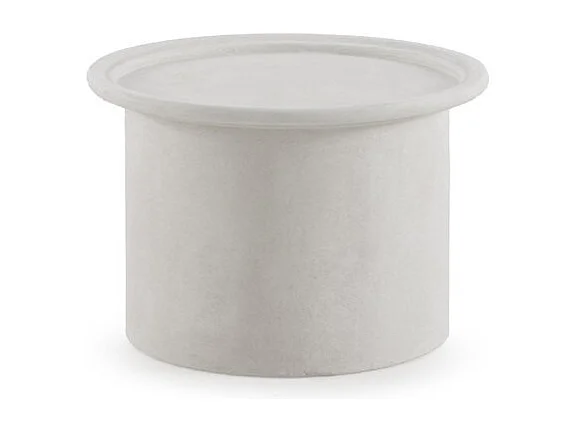 Couchtisch 60 Durchmesser aus weißem Polyresin