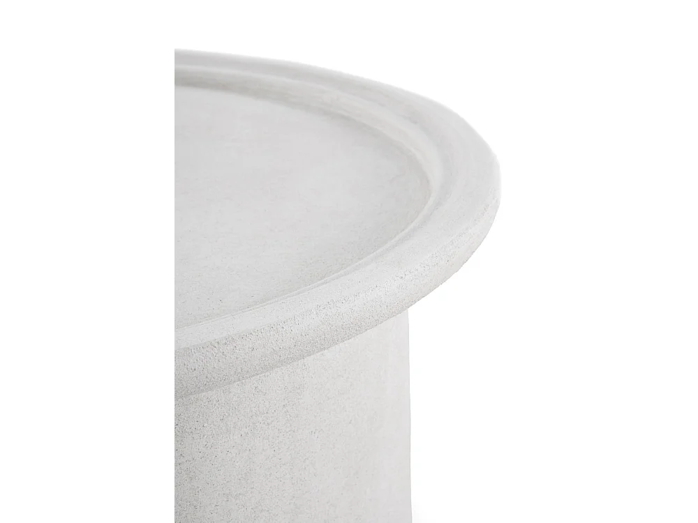 Couchtisch 60 Durchmesser aus weißem Polyresin