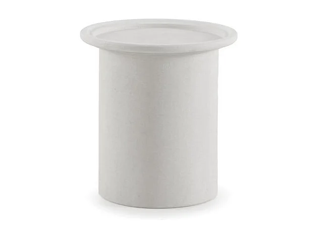 Table basse 48 diamètre en polyresine ciment blanc