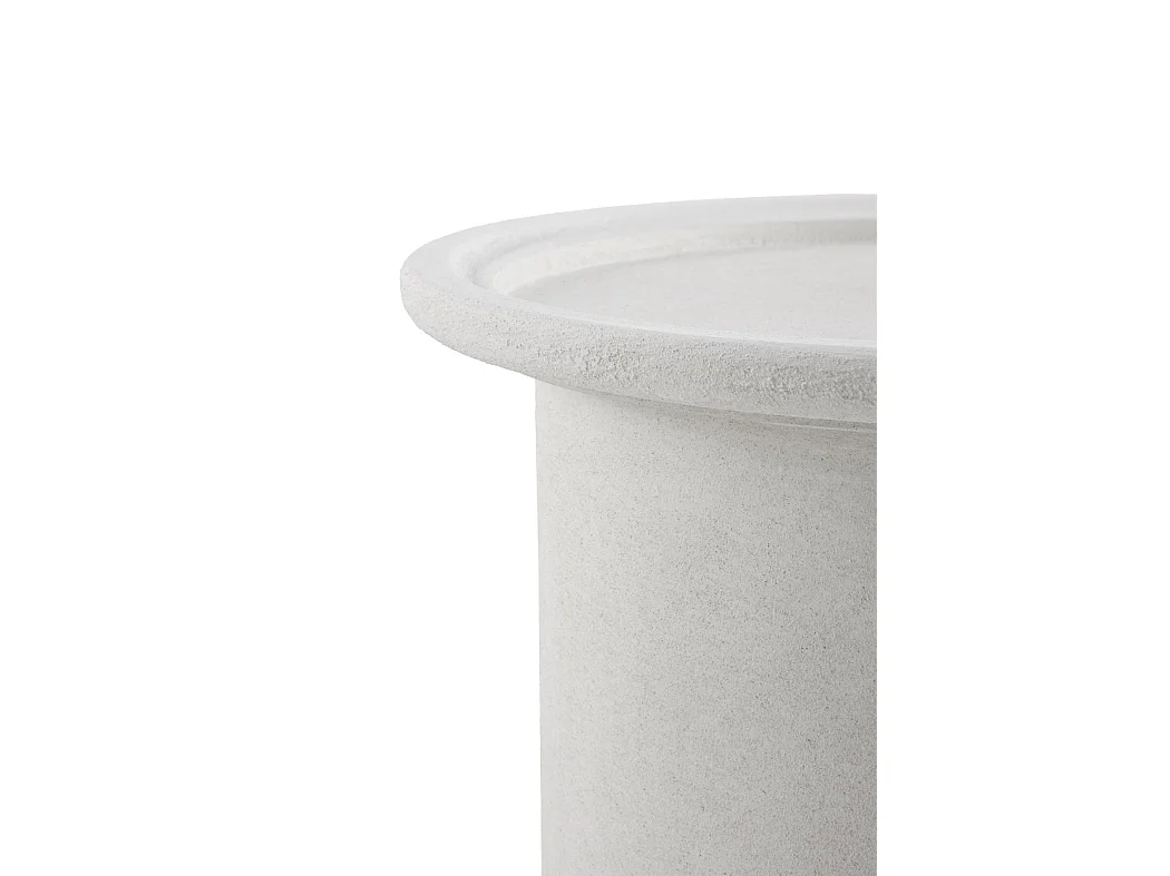 Table basse 48 diamètre en polyresine ciment blanc