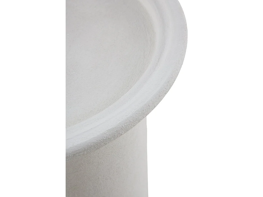Table basse 48 diamètre en polyresine ciment blanc