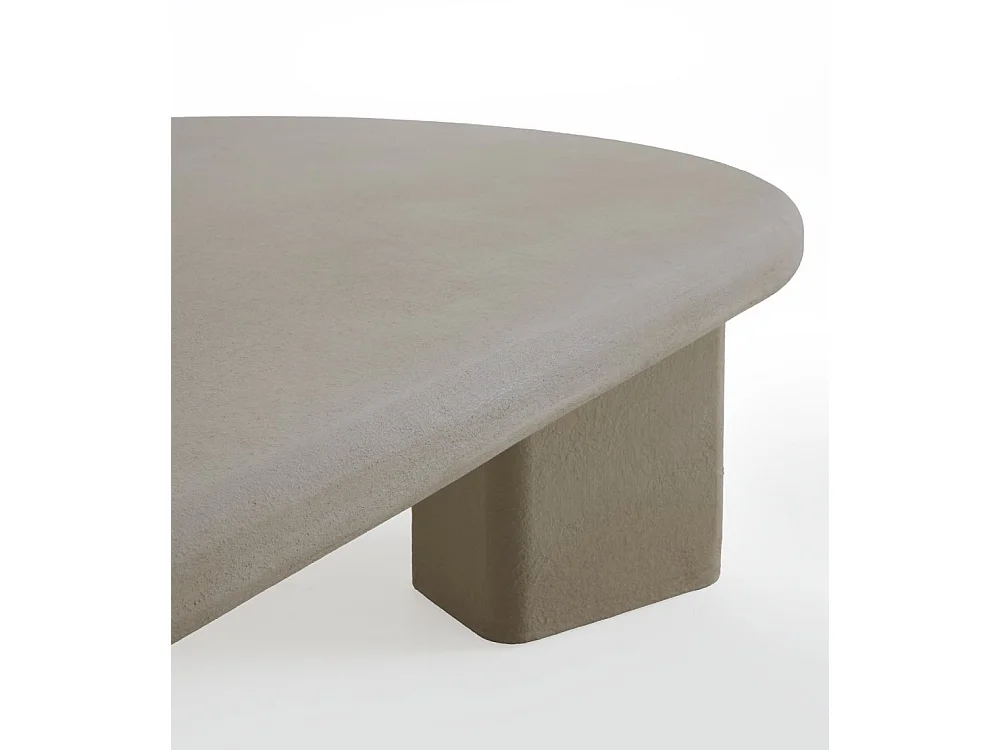 Tavolino da salotto 140x70 cm in poliresina cemento sabbia