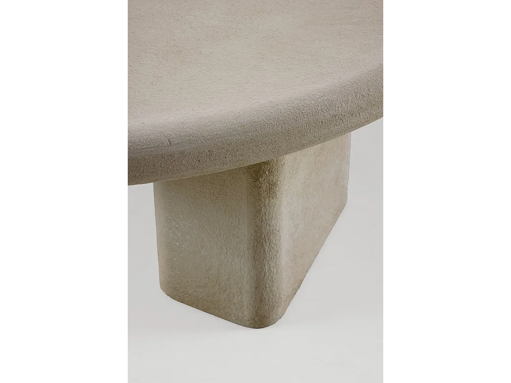 Tavolino da salotto 140x70 cm in poliresina cemento sabbia