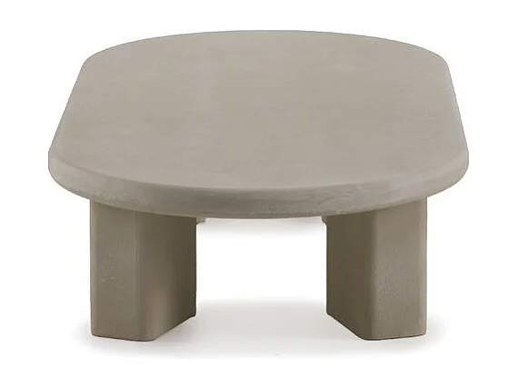 Tavolino da salotto 140x70 cm in poliresina cemento sabbia