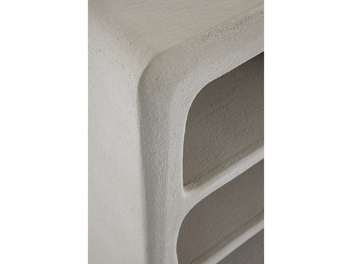 Nachttisch aus weißem Polyresin-Zement