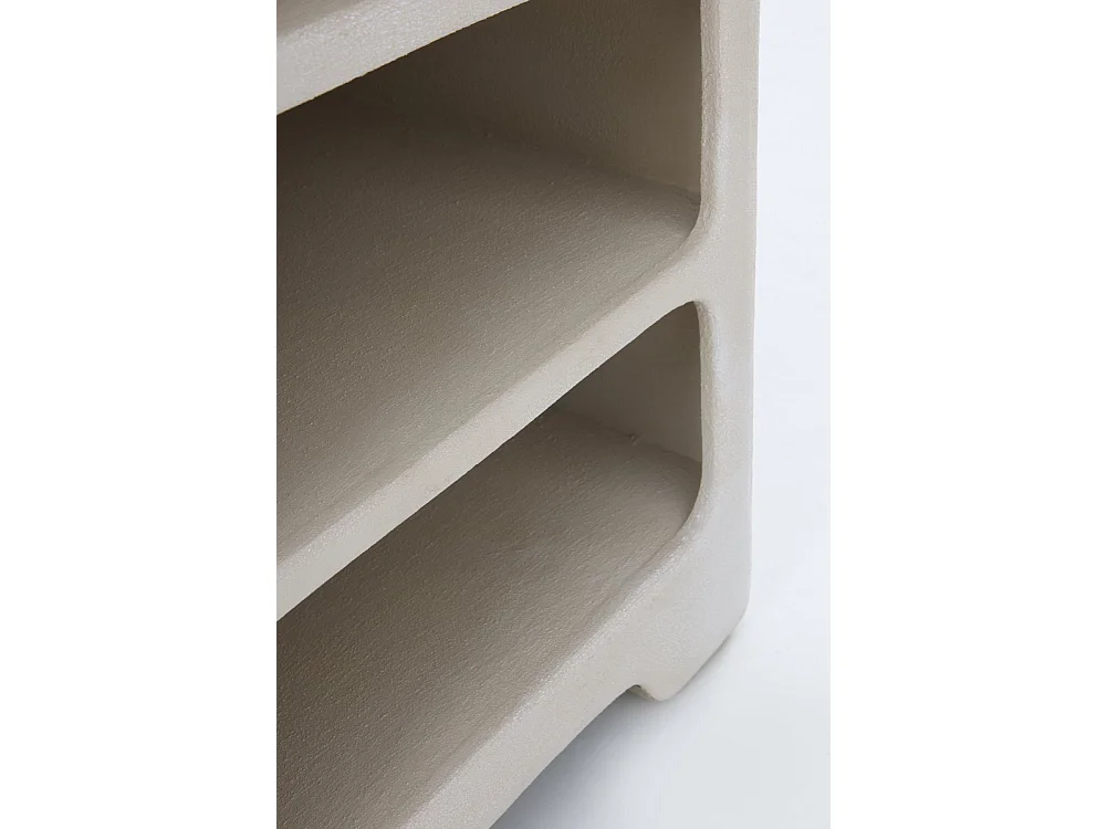 Nachttisch aus weißem Polyresin-Zement