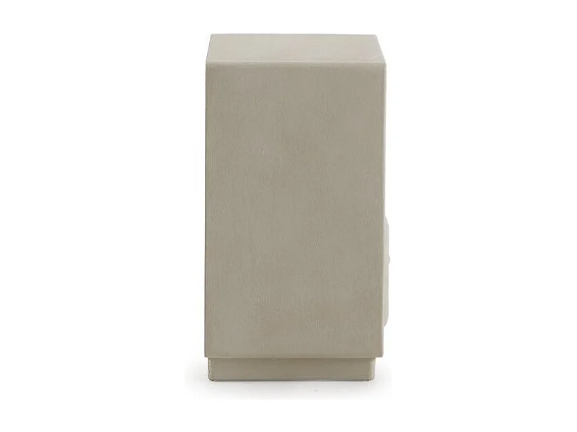Nachttisch mit Schublade aus sandfarbenem Polyresin-Zement