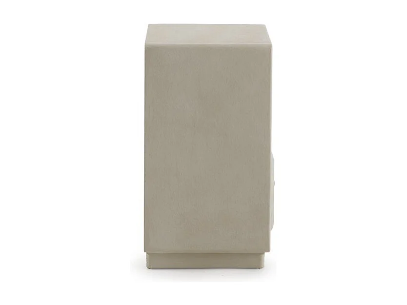 Nachttisch mit Schublade aus sandfarbenem Polyresin-Zement