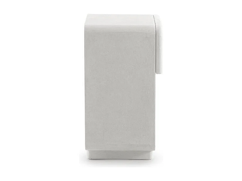 Comodino a un cassetto in poliresina cemento bianco