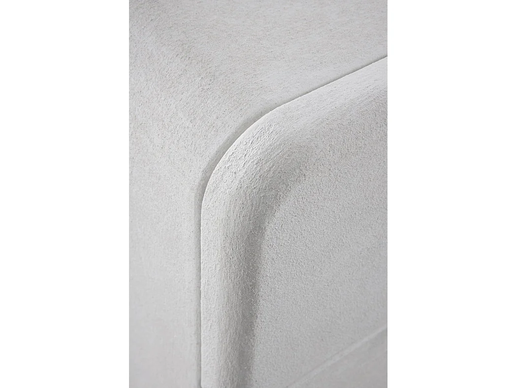 Comodino a 3 cassetti in poliresina cemento bianco