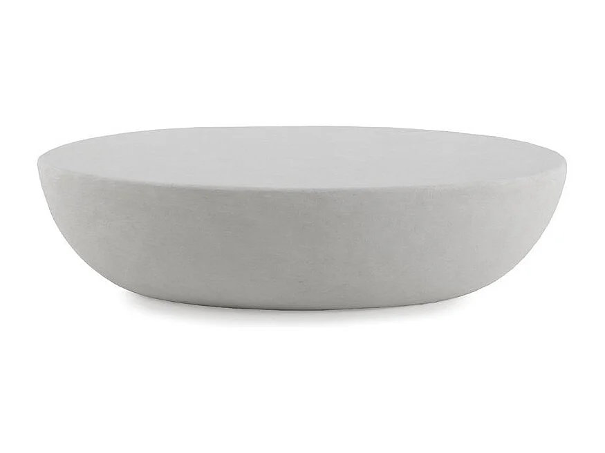 Tavolino da salotto 120x70 in poliresina cemento bianco