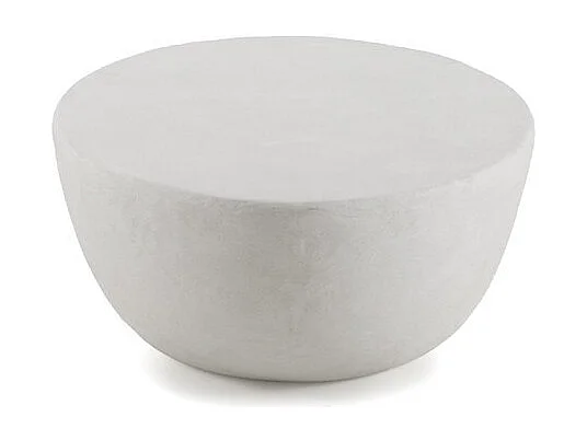 Tavolino da salotto 120x70 in poliresina cemento bianco