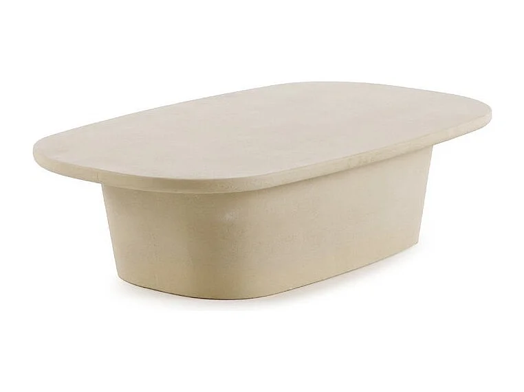 Tavolino da salotto 120x70 in poliresina cemento sabbia