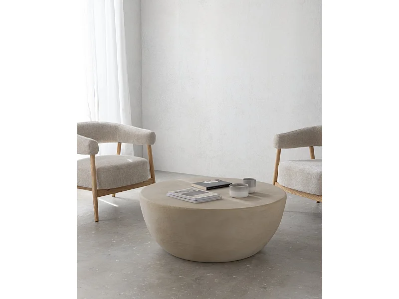 Mesa de centro em poliresina de microcimento