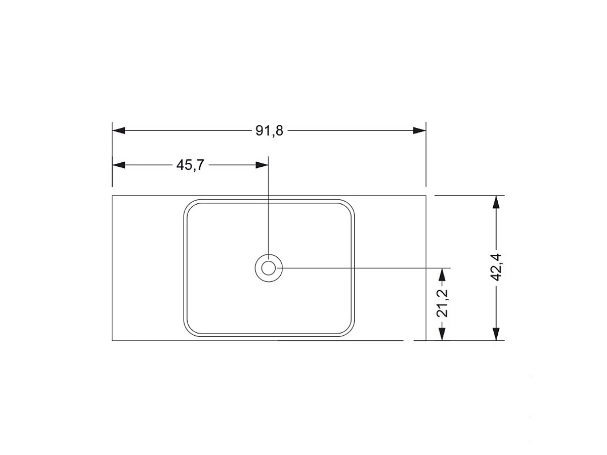 Meuble 92cm 2 tiroirs avec vasque aspect bois noir - TERAS